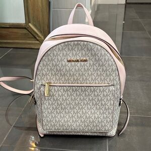 Michael Kors Light Pink and Gray Backpack